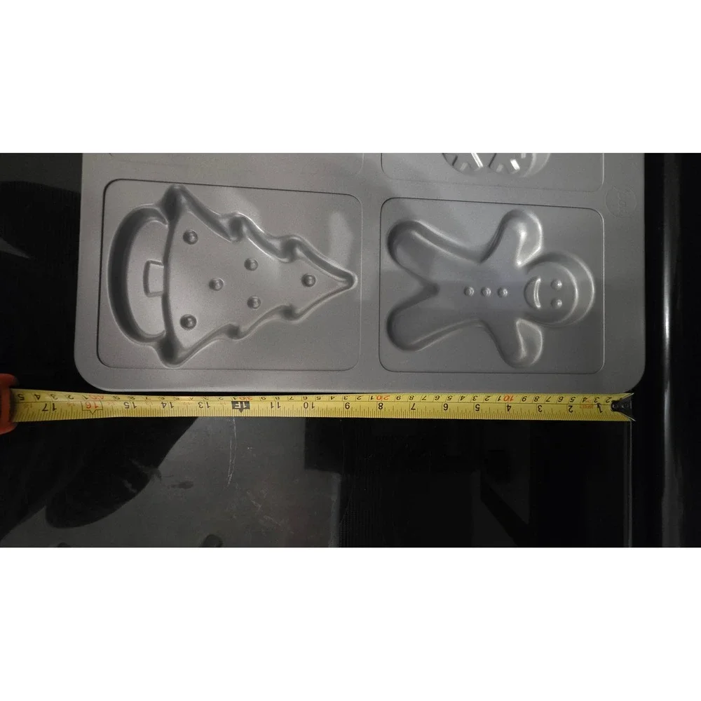Food Network Non Stick Christmas‎ Cookie Mold Set of 2 Snowman Tree Gingerbread